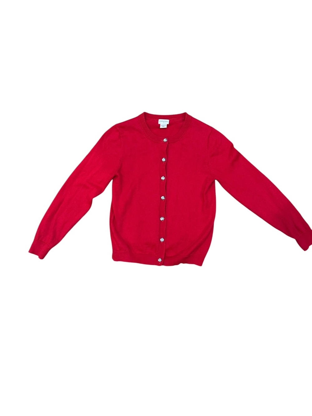 J.Crew Crewcuts Girls Jewel Button Casey Cardigan Red Size Large (10-11)
